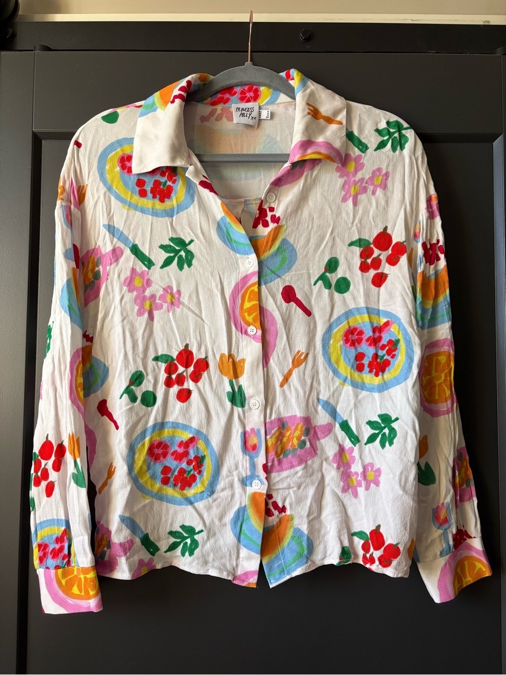 Princess Polly Multicolor Floral & Fruit Print Boxy Blouse